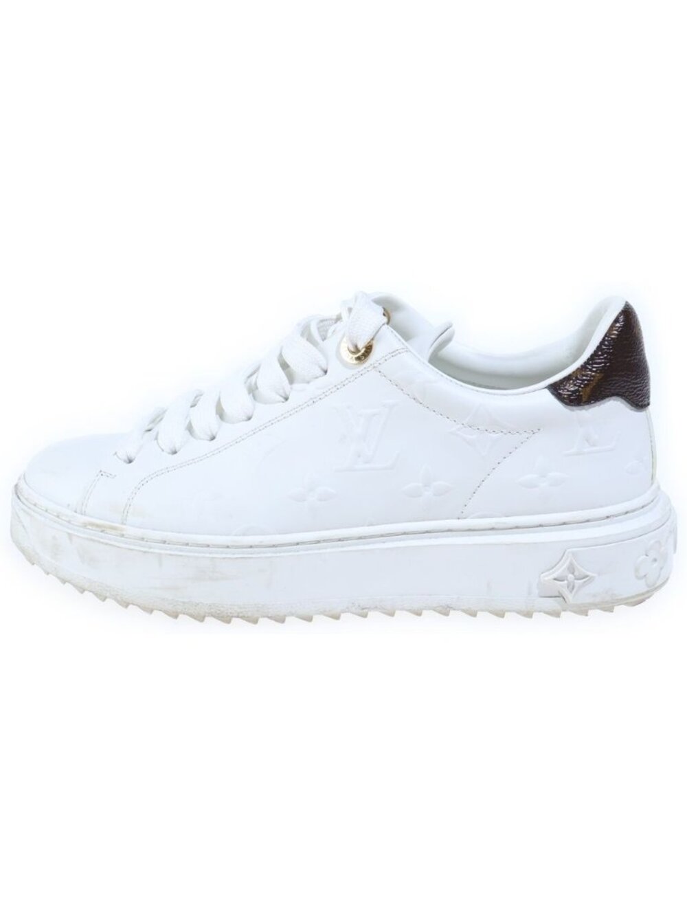 Louis Vuitton Monogram Timeout Line Low-Top Sneakers White Brown